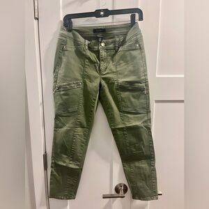 White House Black Market Green Ankle Cropped Jeans